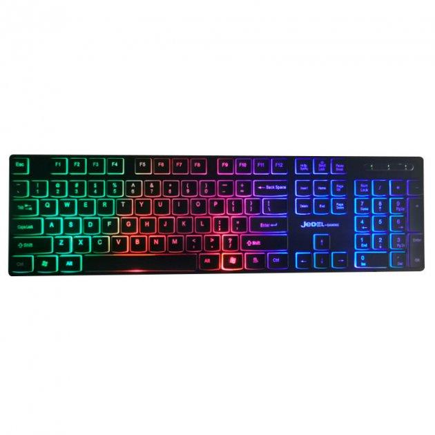 

Универсальная геймерская проводная, игровая USB клавиатура Jedel K510 c RGB подсветкой Black