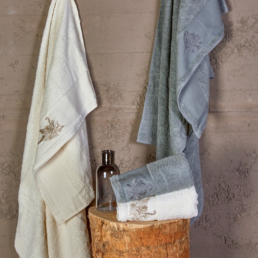 

Набор полотенец Karaca Home - Fronda Offwhite-Gri 2020-2 2020-2 50*90+85*150