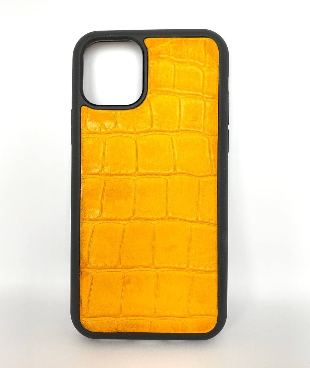 

Чехол CaZe для iPhone 12 Pro Max с тиснением под крокодила желтый крупная фактура