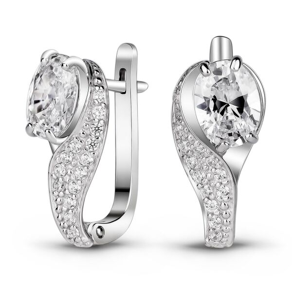 

Серьги из серебра с фианитом ПДС12