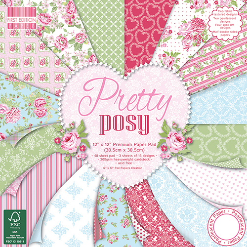 

Набор бумаги First Edition Pretty Posy, размер 30*30 см, 16 листов, артикул FEPAD119