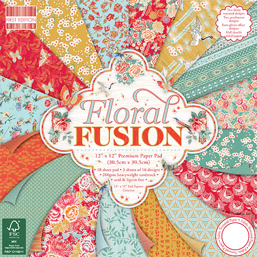 

Набор бумаги First Edition Floral Fusion, 16 листов, 30*30 см, артикул FEPAD155