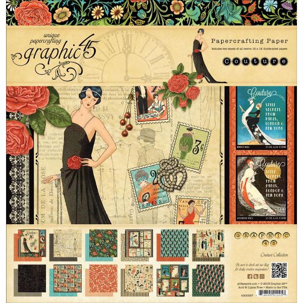 

Набор бумаги Graphic 45 Couture 12 листов 30х30 см, артикул G4500827