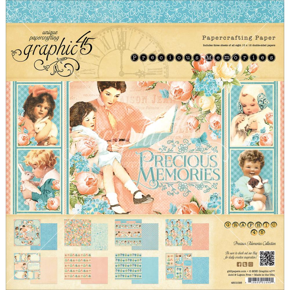 

Набор бумаги Graphic 45 "Precious Memories" 12 листов 30х30 см, артикул G4501093