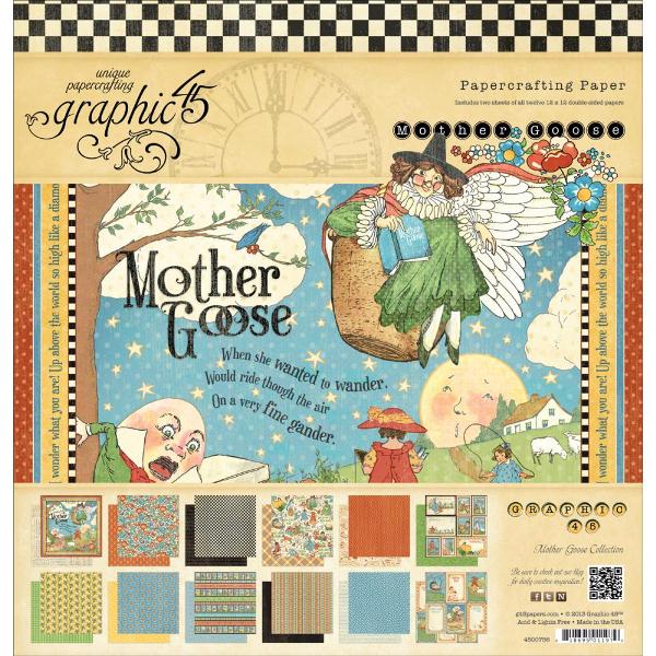 

Набор бумаги Graphic 45 Mother Goose 12 листов 30х30 см, артикул G4500756