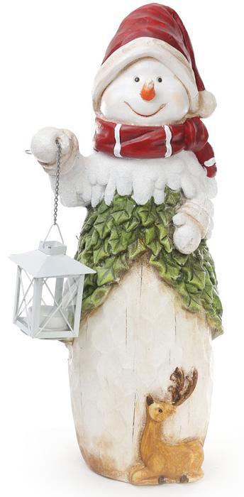 

Декоративная керамическая фигурка "Снеговик с фонарем" 50см