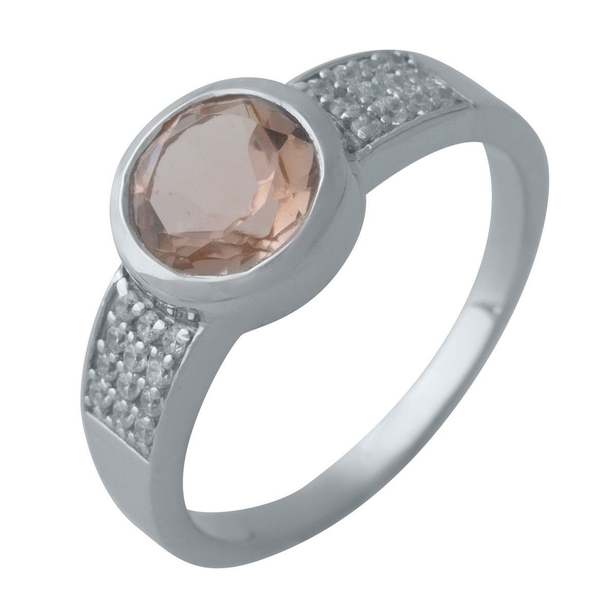 

Серебряное кольцо SilverBreeze с морганитом nano 17 размер