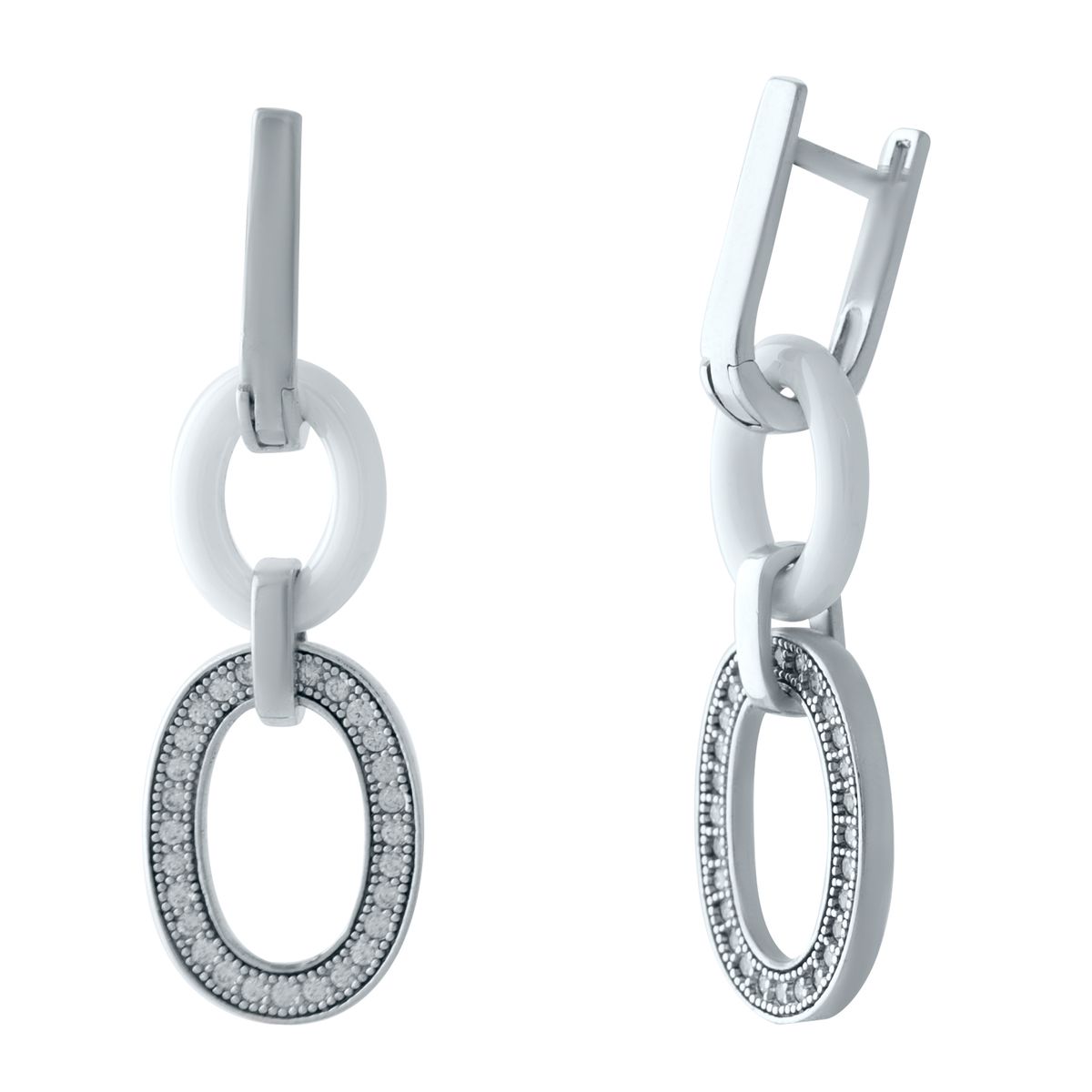 

Серебряные серьги SilverLine с керамикой