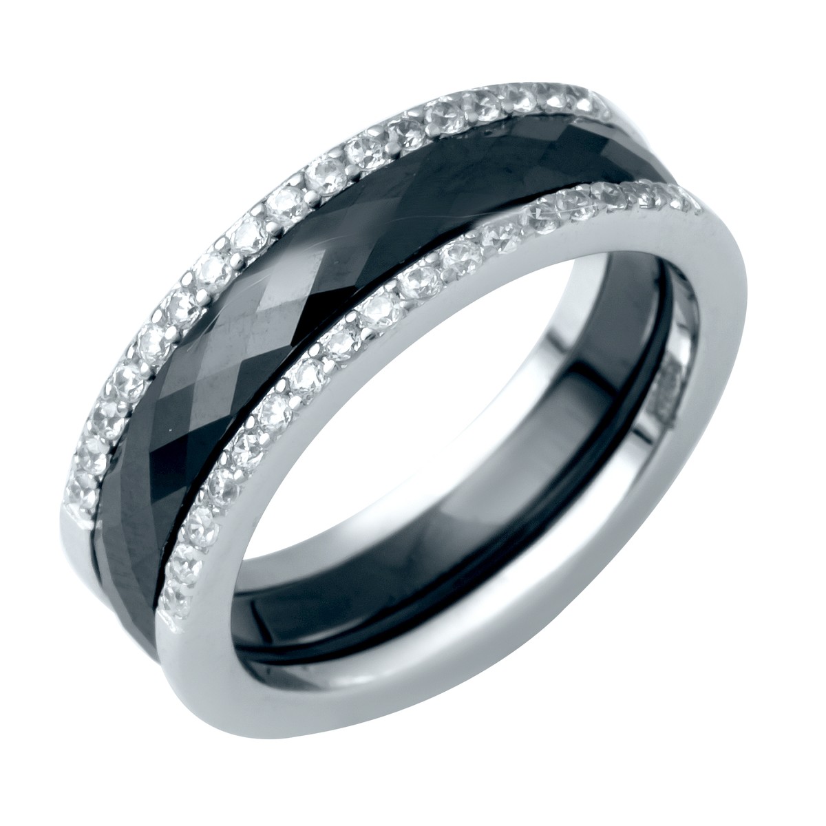 

Серебряное кольцо SilverLine с керамикой 18 размер