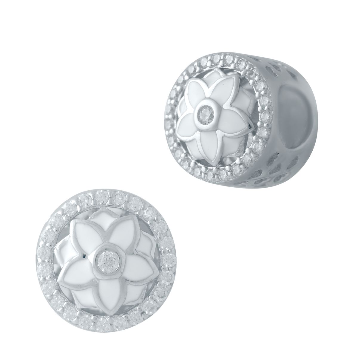 

Серебряный шарм SilverLine с емаллю, фианитами