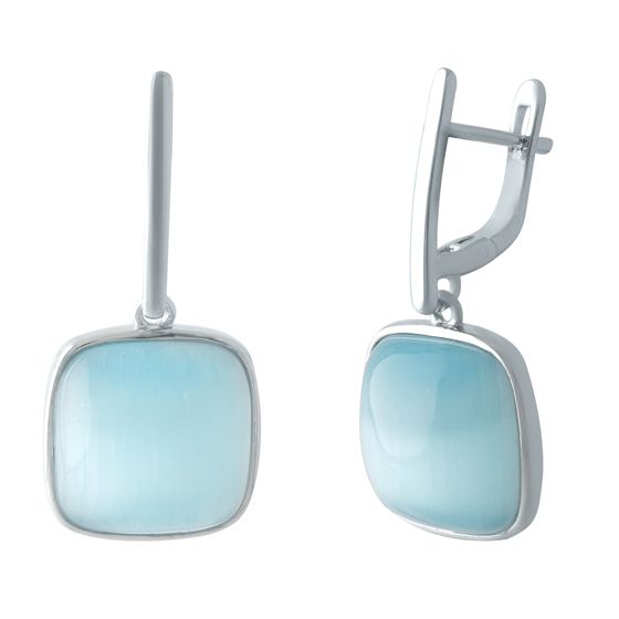 

Серебряные серьги SilverLine с кошачим глазом