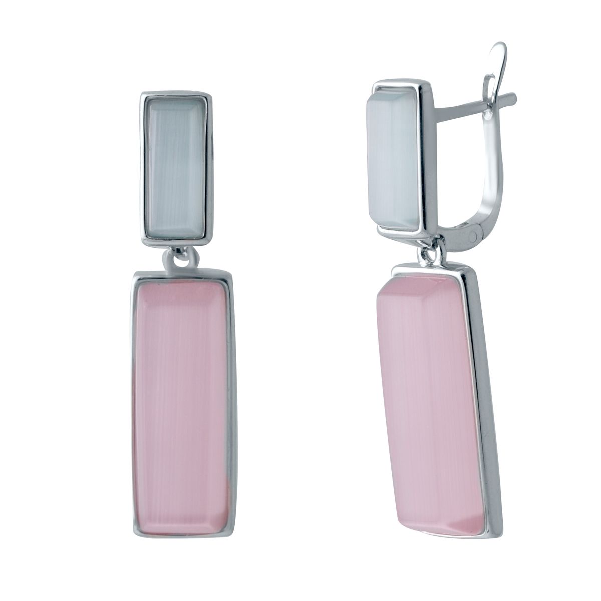 

Серебряные серьги SilverLine с кошачим глазом