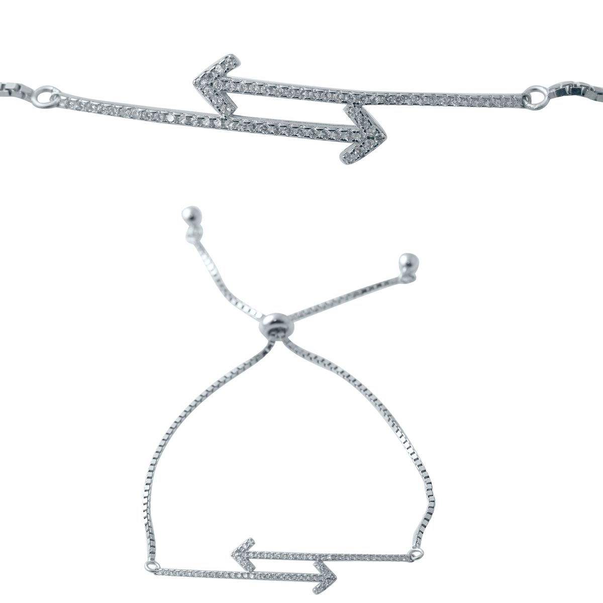 

Серебряный браслет SilverLine с фианитами Регулируемый размер