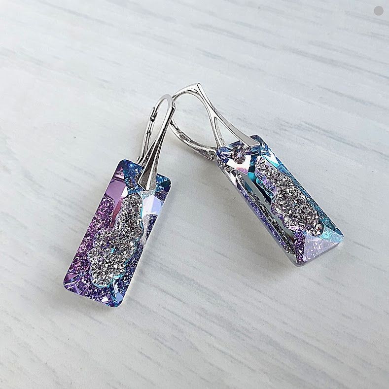 

Шикарные серьги Hand Made с кристаллами Swarovski для подарка