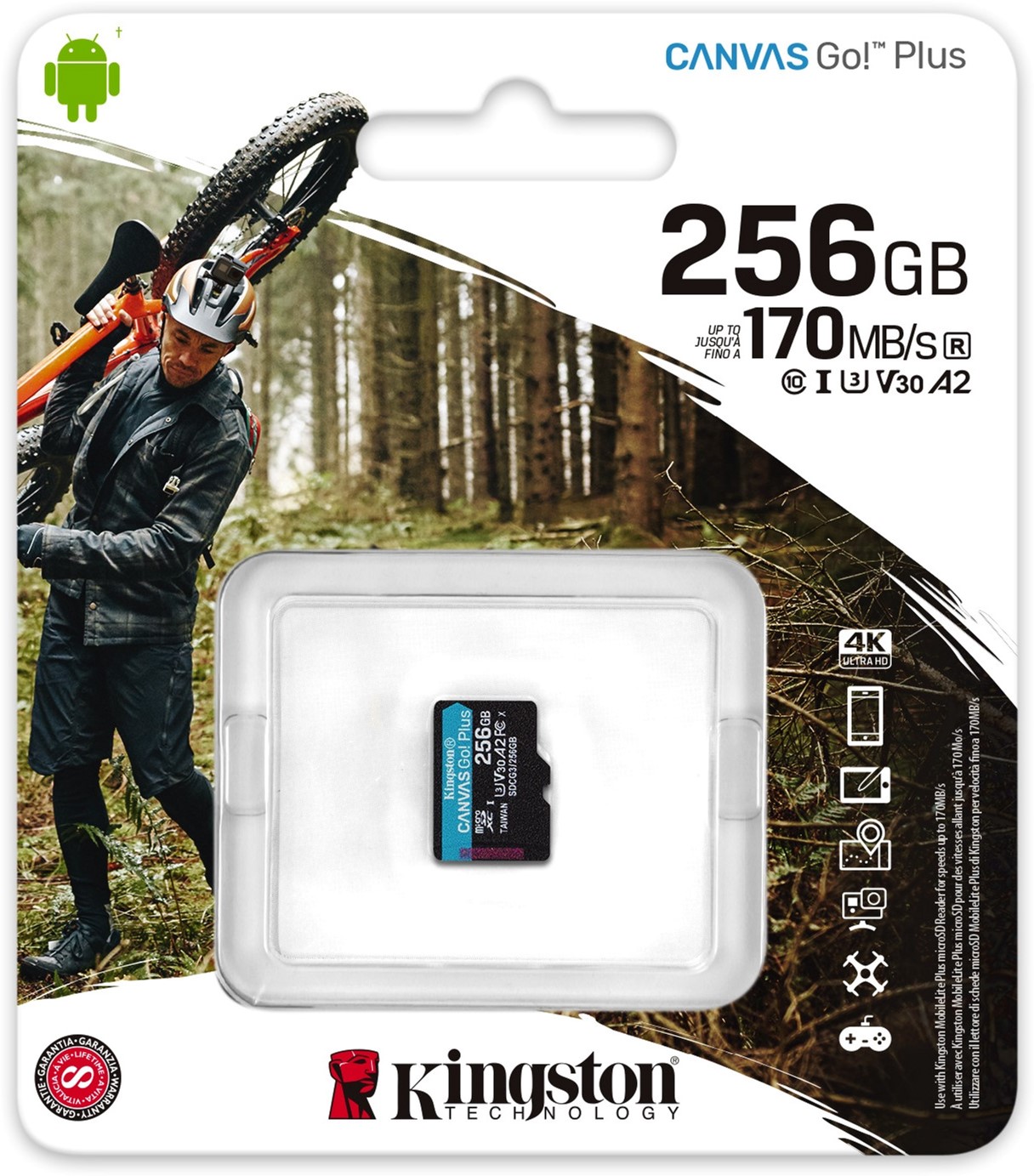 Карта памяти Kingston MicroSDXC 256GB Canvas Go! Plus Class 10 UHS-I U3 V30  A2 (SDCG3/256GBSP) – фото, отзывы, характеристики в интернет-магазине  ROZETKA | Купить в Украине: Киеве, Харькове, Днепре, Одессе, Запорожье,  Львове