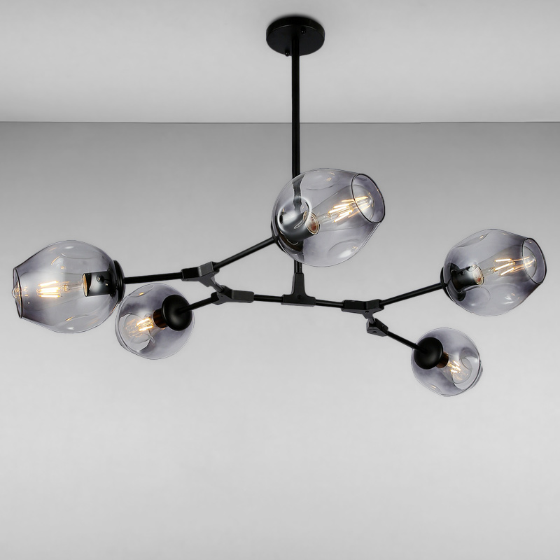 

Люстра подвесная молекула Light House LS-15226-5 BK+BK черная