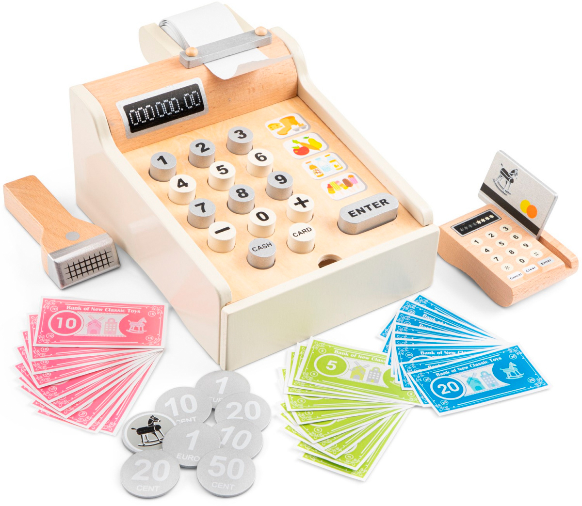 

Игровой набор New Classic Toys Кассовый аппарат с монетами и кредитной картой (8718446106515)