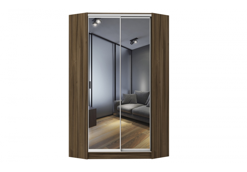 

Шкаф-купе угловой Luxe Зеркало/Зеркало цвет Орех тьеполо 120 x 210 x 45