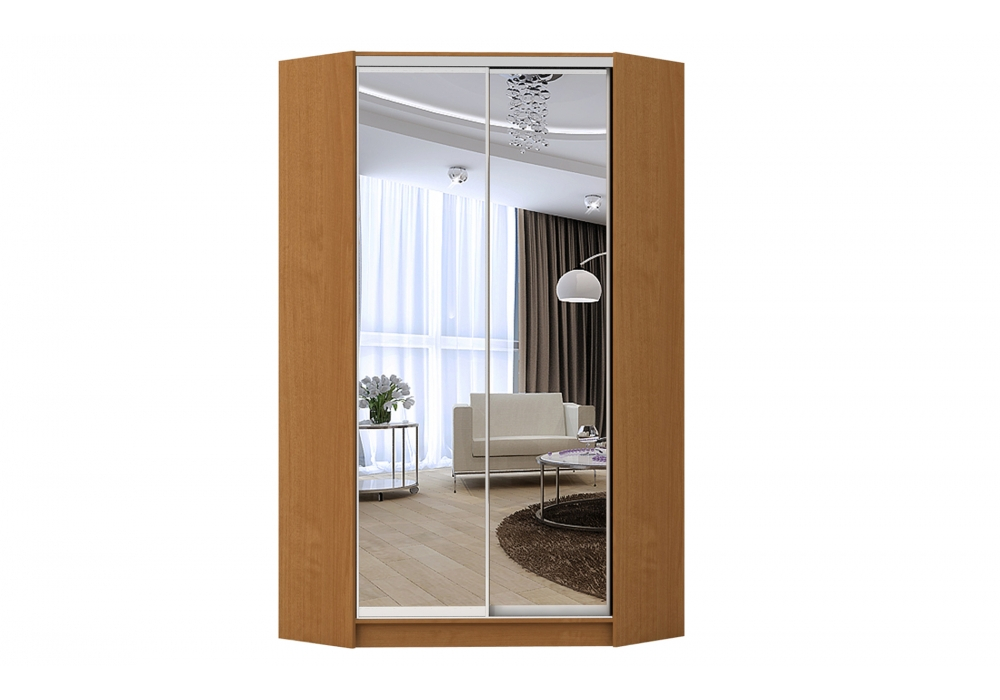 

Шкаф-купе угловой Luxe Зеркало/Зеркало цвет Ольха 120 x 210 x 45