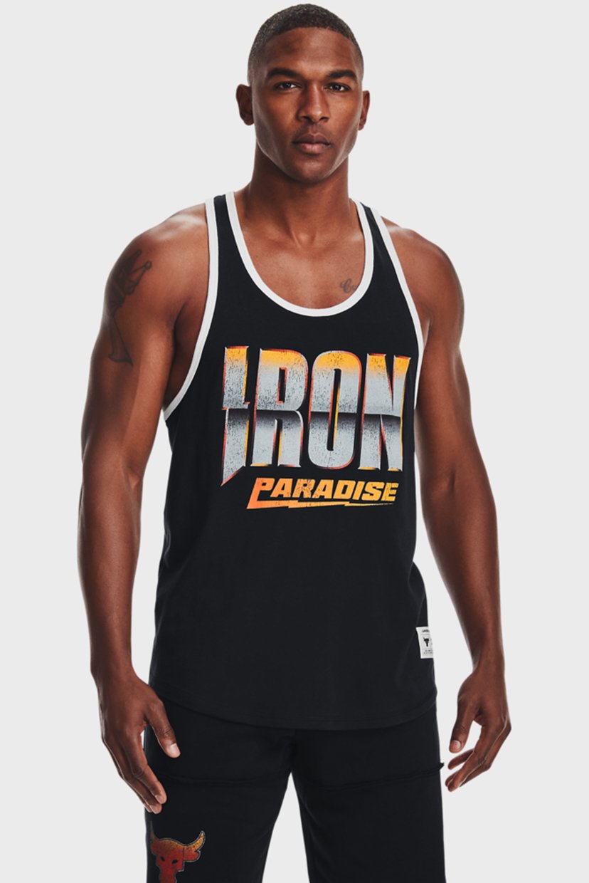 

Мужская черная майка UA Project Rock Iron Tank-BLK Under Armour  1361724-001, Мужская черная майка UA Project Rock Iron Tank-BLK Under Armour 3XL 1361724-001