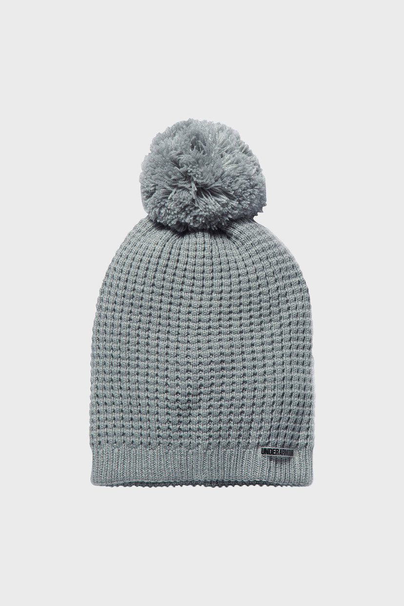 

Женская серая шапка Favorite Waffle Pom Beanie Under Armour OSFA 1299901-025