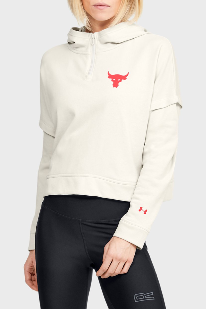 

Женское белое худи UA Project Rock Terry Under Armour L 1351807-110