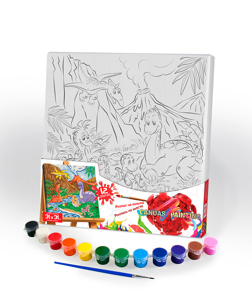 

Роспись на полотне «Canvas Painting»,«Динозавры» 31*31см, №4(PX-05-04)