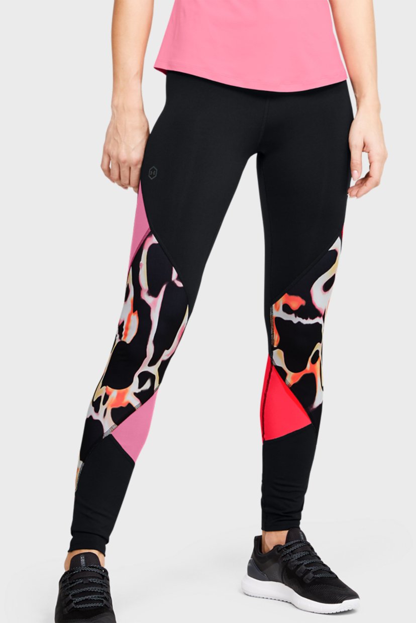 

Женские черные тайтсы UA Rush Print Color Block Leggings Under Armour XL 1351730-001