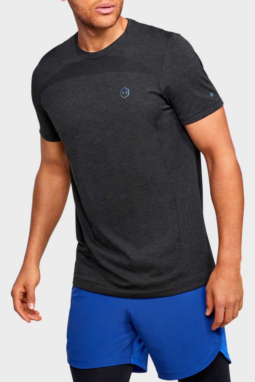 

Мужская черная спортивная футболка Rush HG Seamless Fitted SS Under Armour S 1351448-001
