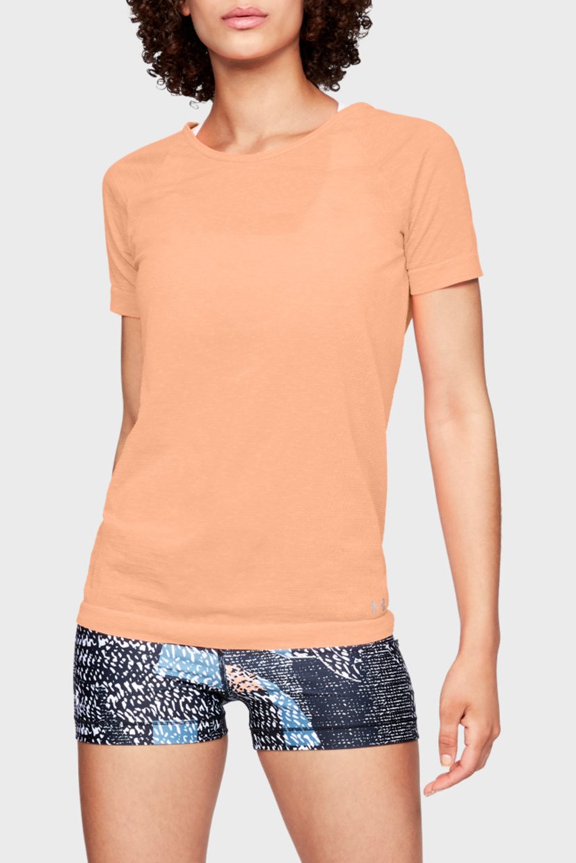 

Женская персиковая футболка TB Seamless Spacedye SS Under Armour XS 1323479-906