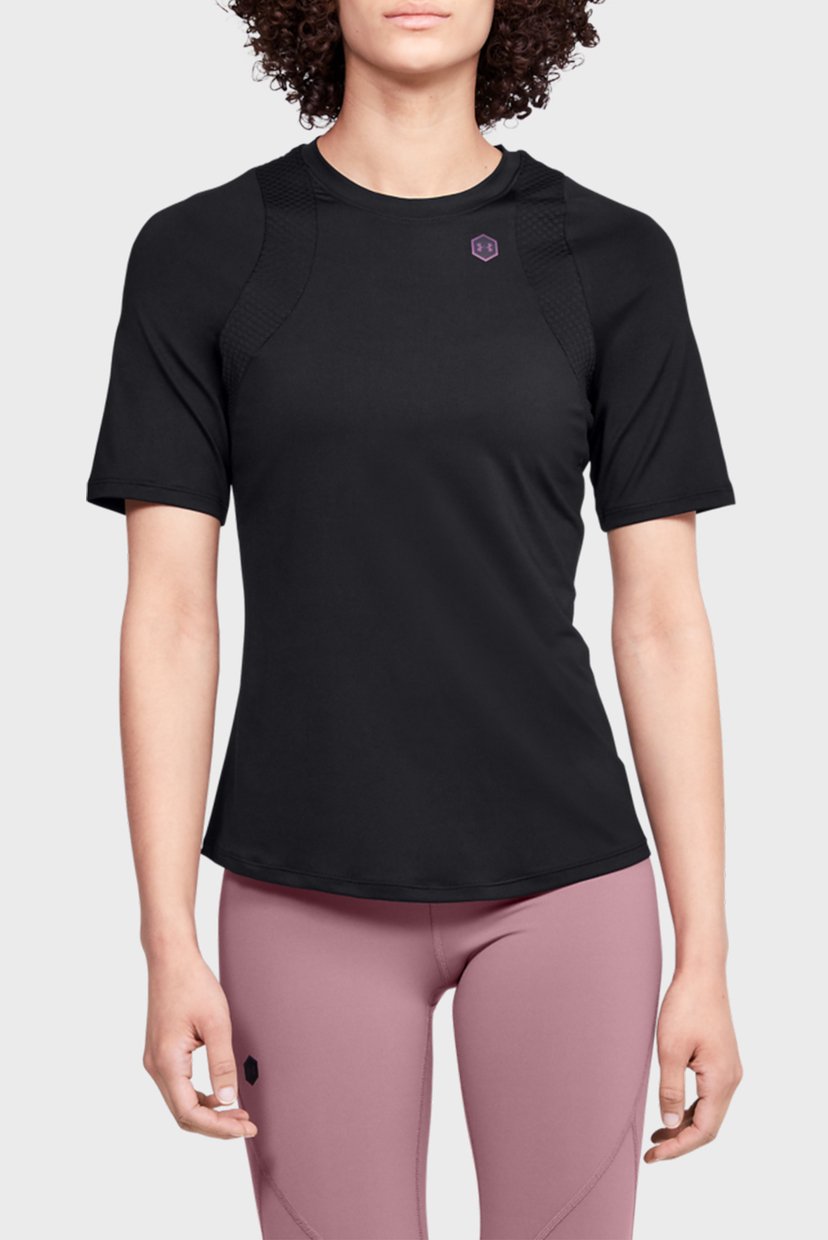 

Женская черная спортивная футболка UA Rush SS Under Armour  1355583-001, Женская черная спортивная футболка UA Rush SS Under Armour XS 1355583-001