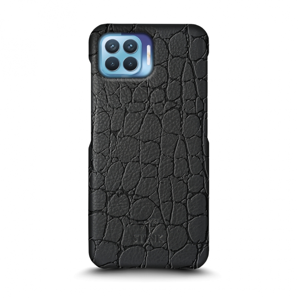 

Кожаная накладка Stenk Reptile Cover для OPPO Reno4 Lite Чёрная