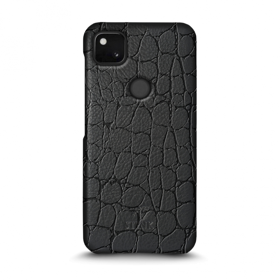 

Кожаная накладка Stenk Reptile Cover для Google Pixel 4a Чёрная