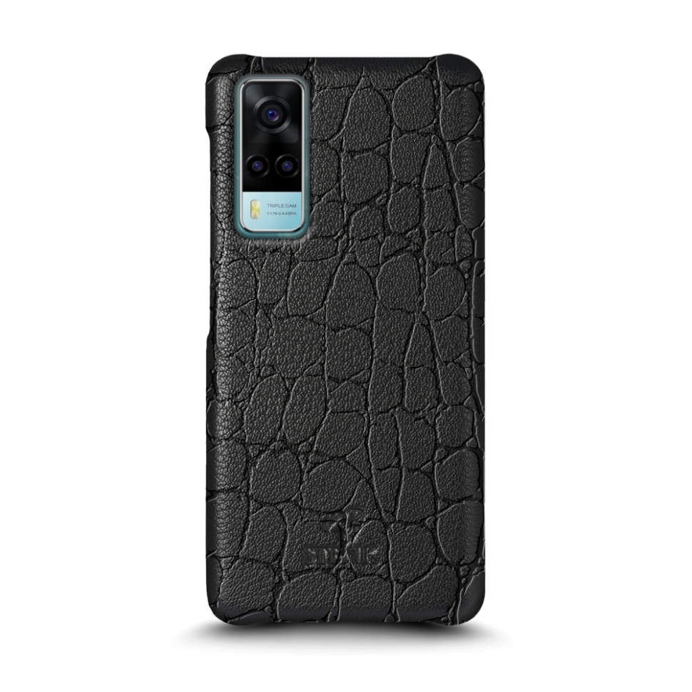 

Кожаная накладка Stenk Reptile Cover для Vivo Y53s 4G Чёрная