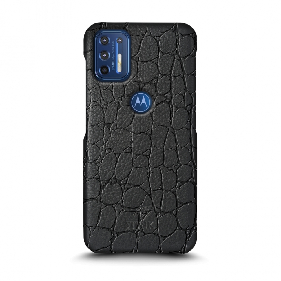 

Кожаная накладка Stenk Reptile Cover для Motorola Moto G9 Plus Чёрная