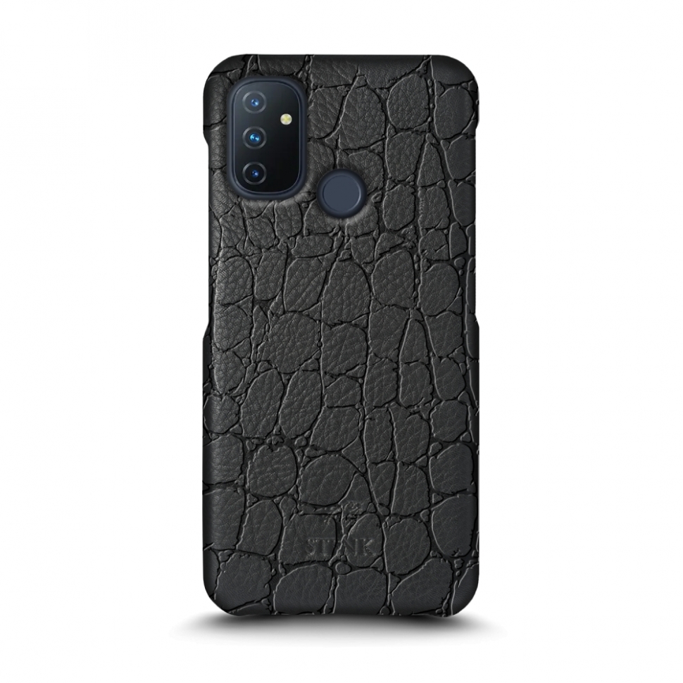 

Кожаная накладка Stenk Reptile Cover для OnePlus Nord N100 Чёрная