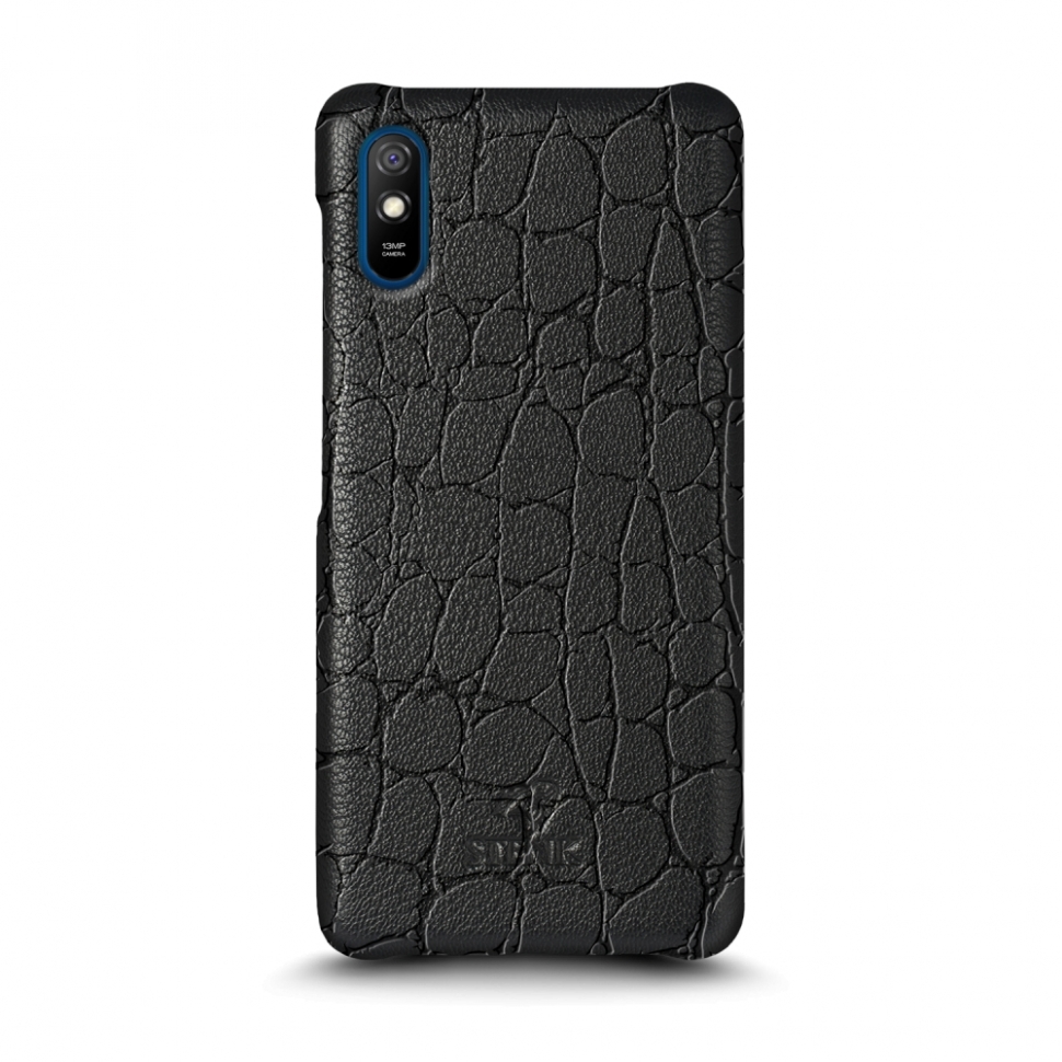 

Кожаная накладка Stenk Reptile Cover для Xiaomi Redmi 9A Чёрная