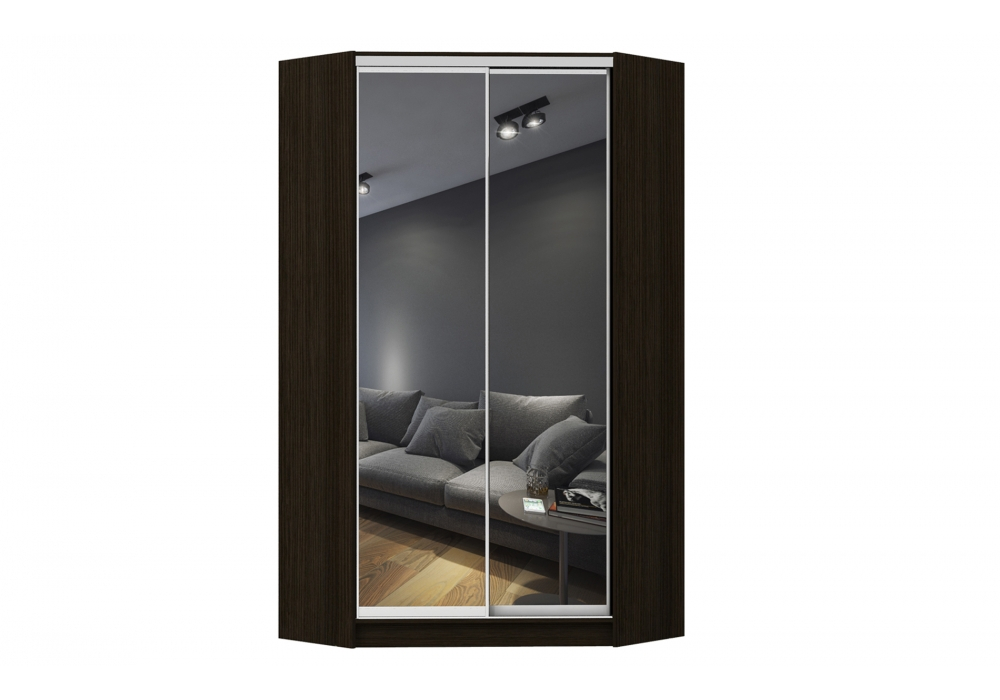 

Шкаф-купе угловой Luxe Зеркало/Зеркало цвет Венге 135 x 210 x 60