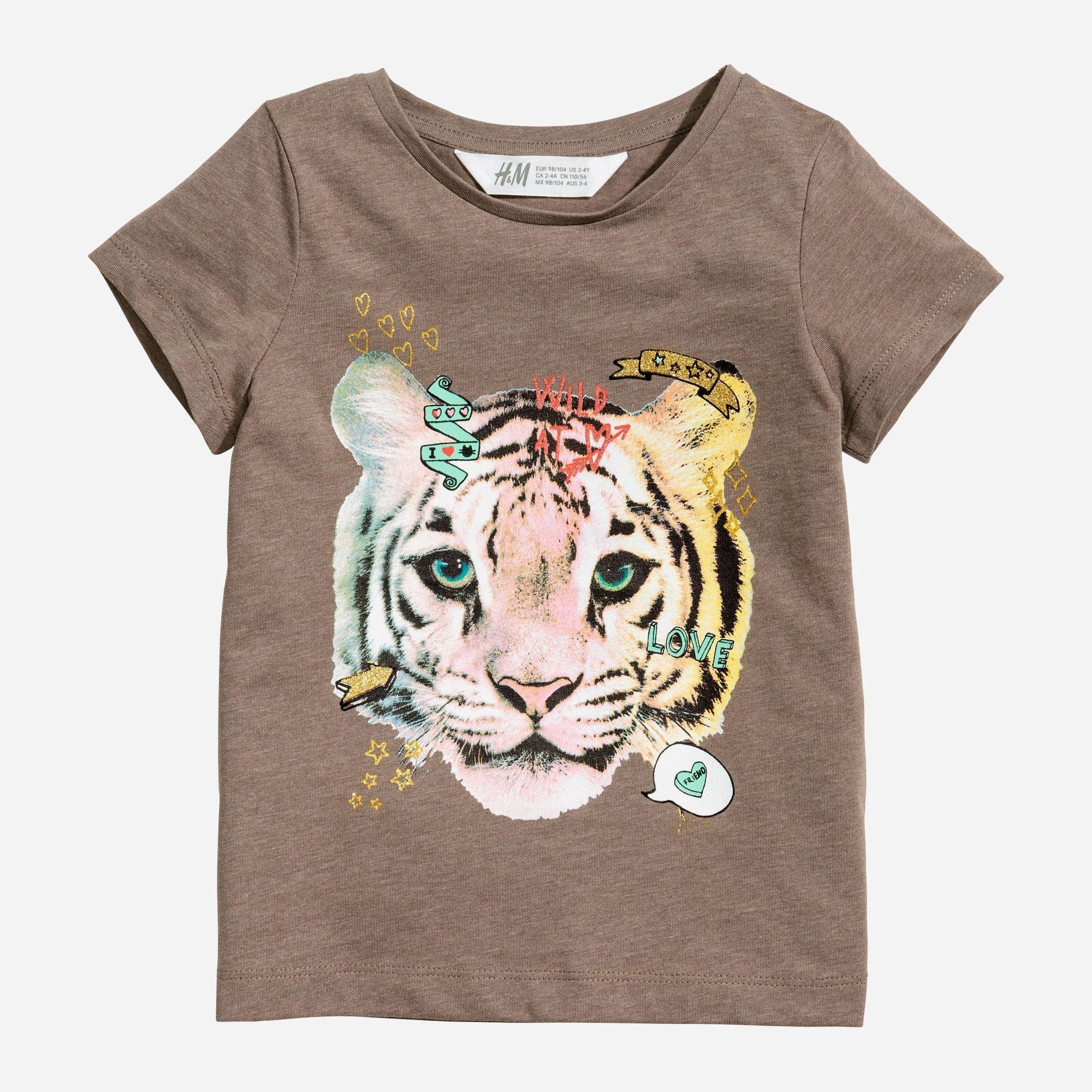 

Футболка H&M 0491680-6 98-104 см Коричневая (СА2000001480298)
