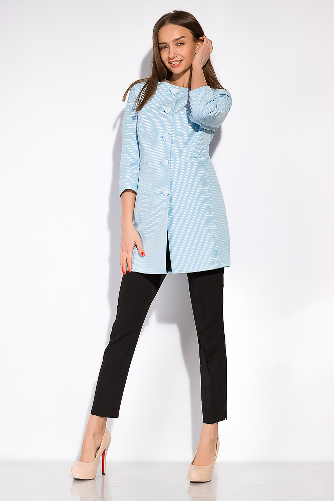 

Классический женский кардиган Time of Style 148P447 40 Голубо-белый