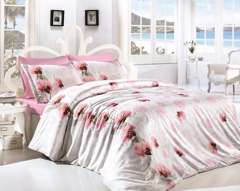 

Постельное белье "FIRST CHOICE" ранфорс цветной 200х220 Leora pembe