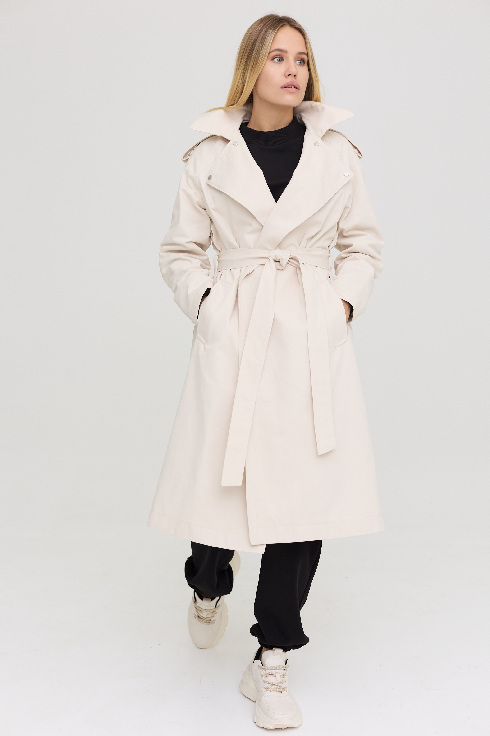 

Тренч Oversize to PEOPLE 623/4  Молочный, Тренч Oversize to PEOPLE 623/4 46 Молочный