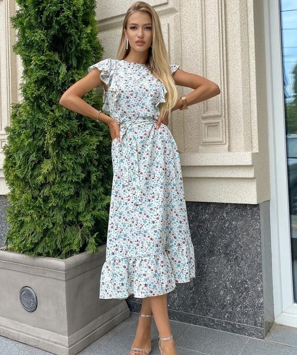 

Платье G&M k-82942 - Размер цвет голубые цветочки, Платье G&M k-82942 42-44 Размер цвет голубые цветочки