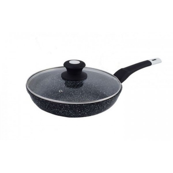 

Сковорода с антипригарным гранитным покрытием со стеклянной крышкой 20 см Edenberg EB-4132