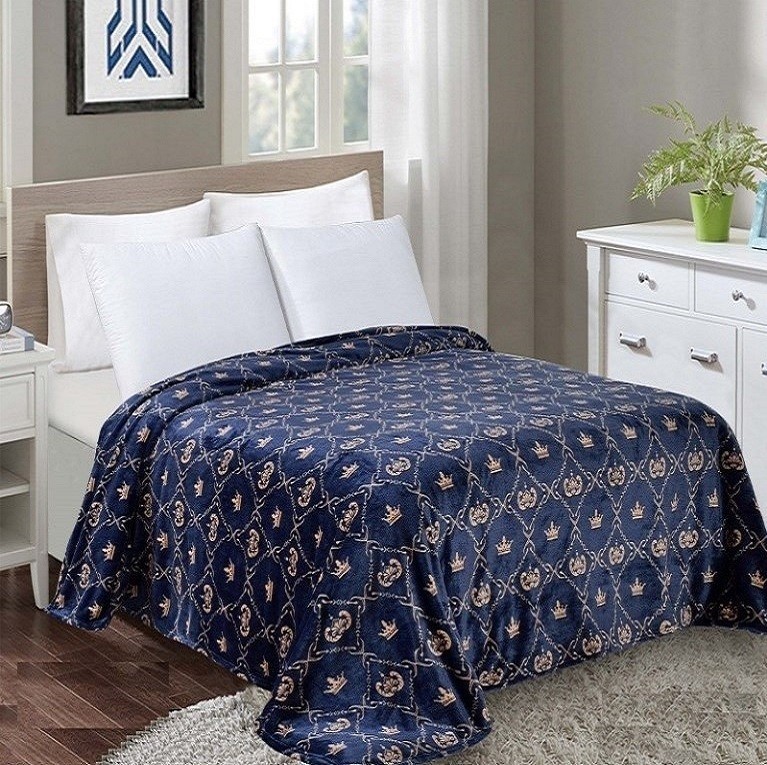 

Плед-покрывало велсофт "Виктория" CottonTwill 180х210 см Синий (СТП50-3)