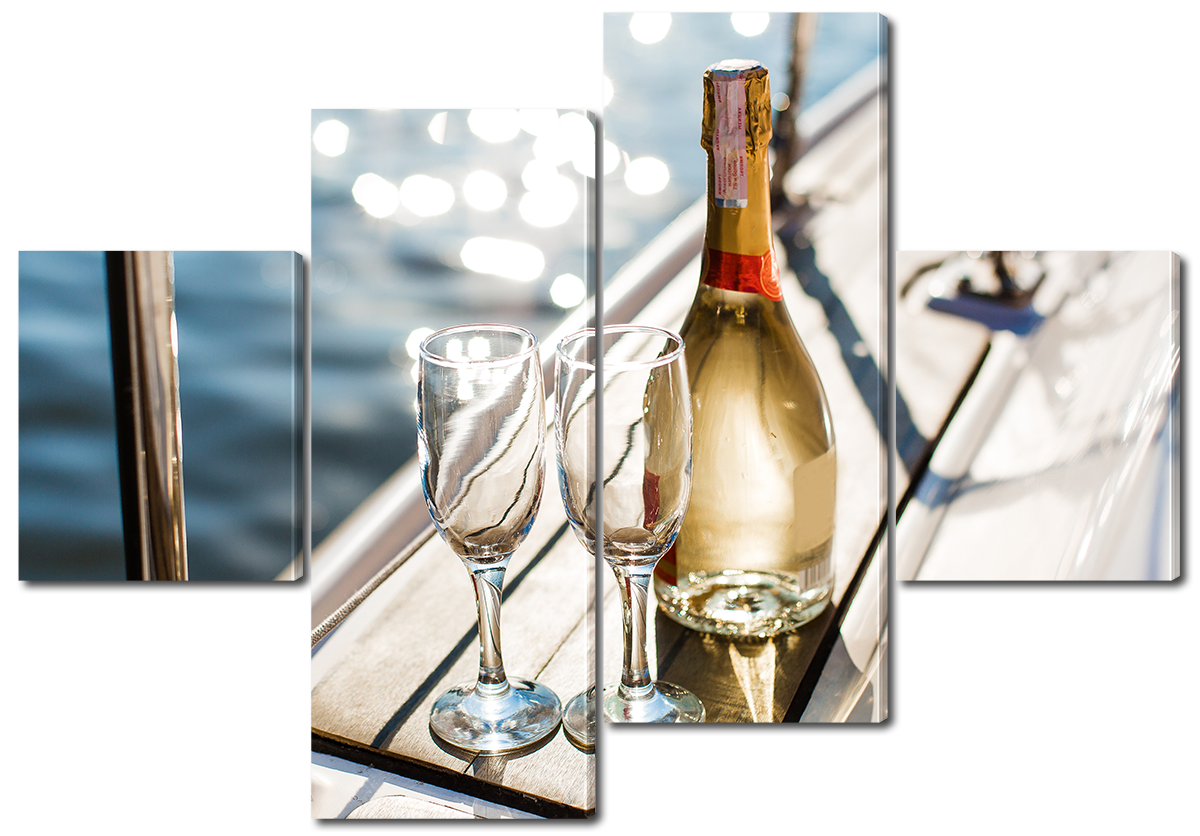 

Модульная картина Interno Холст Шампанское и два бокала 146х100см