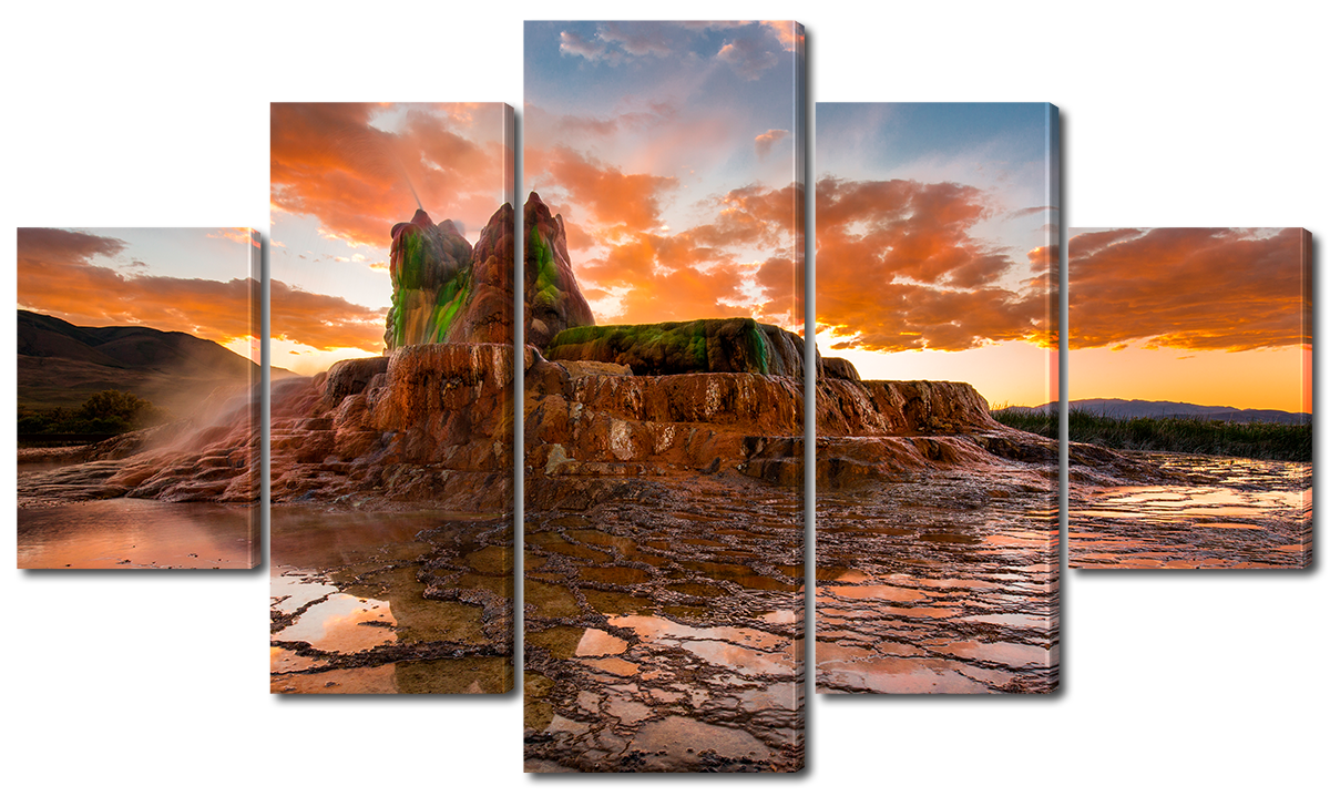 

Модульная картина Interno Эко кожа Гейзер на закате 142х80см