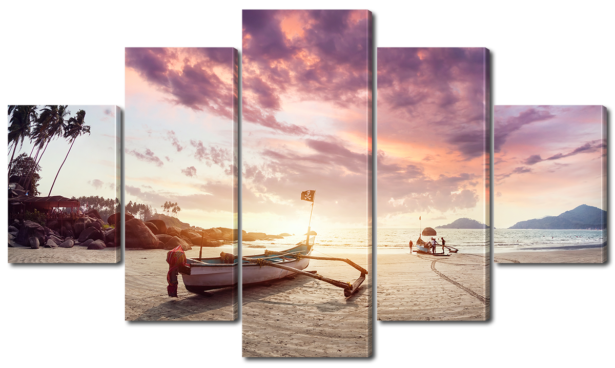 

Модульная картина Interno Эко кожа Пиратская лодка на побережье 108х60см