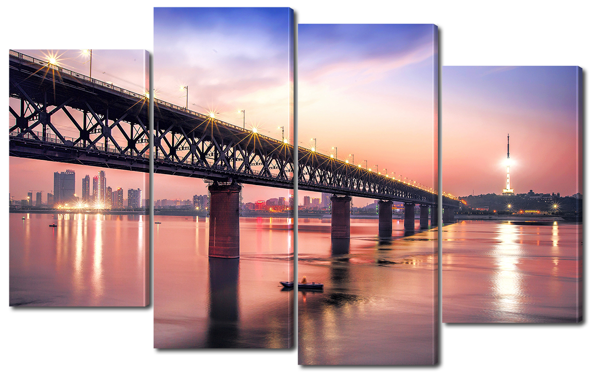 

Модульная картина Interno Холст Мост на фоне заката 126x77см