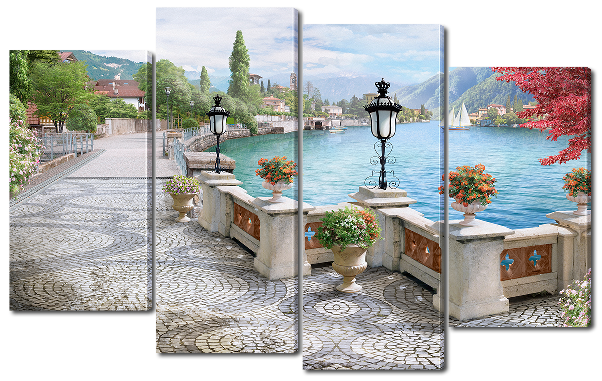 

Модульная картина Interno Холст Курортный город 146x89см